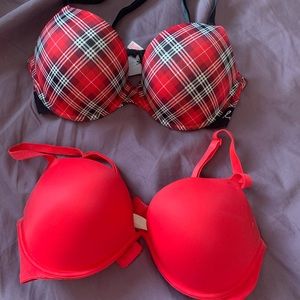 Two 36D Victoria’s Secret PINK push up bras. Two for $40.